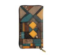YYHWHJDE Portafoglio lungo in pelle con stampe patchwork in stile africano Progettato per ragazze e donne alla moda elegante e personalizzato 19 x 10,5 cm, nero, taglia unica, Nero , Taglia unica