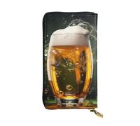 YYHWHJDE Portafoglio lungo in pelle di qualità con bolle di birra progettato per ragazze e donne alla moda elegante 19 x 10,5 cm, Nero , Taglia unica