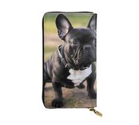 YYHWHJDE Portafoglio lungo in pelle di qualità con bulldog francese, progettato per ragazze e donne alla moda, elegante, 19 x 10,5 cm, Nero , Taglia unica