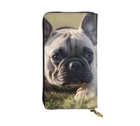 YYHWHJDE Portafoglio lungo in pelle di qualità con bulldog francese, progettato per ragazze e donne alla moda, elegante, 19 x 10,5 cm, Nero , Taglia unica