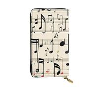 YYHWHJDE Portafoglio lungo in pelle di qualità con chiavi musicali a tema musicale, progettato per ragazze e donne alla moda, elegante, 19 x 10,5 cm, Nero , Taglia unica
