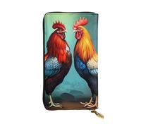 YYHWHJDE Portafoglio lungo in pelle di qualità con galline di gallo, progettato per ragazze e donne alla moda, elegante, 19 x 10,5 cm, Nero , Taglia unica