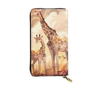 YYHWHJDE Portafoglio lungo in pelle di qualità con giraffa madre e bambino progettato per ragazze e donne alla moda elegante 19 x 10,5 cm, Nero , Taglia unica