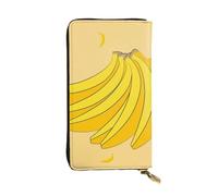 YYHWHJDE Portafoglio lungo in pelle di qualità con immagine di cartone animato banana, progettato per ragazze e donne alla moda, elegante 19 x 10,5 cm, Nero , Taglia unica