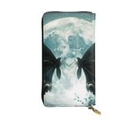 YYHWHJDE Portafoglio lungo in pelle di qualità con immagine di farfalla nera grande progettato per ragazze e donne alla moda elegante 19 x 10,5 cm, Nero , Taglia unica
