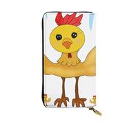 YYHWHJDE Portafoglio lungo in pelle di qualità con immagine di gallo nel quadrato progettato per ragazze e donne alla moda elegante 19 x 10,5 cm, Nero , Taglia unica