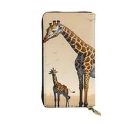 YYHWHJDE Portafoglio lungo in pelle di qualità con immagine di giraffa madre e bambino, progettato per ragazze e donne alla moda, elegante, 19 x 10,5 cm, Nero , Taglia unica