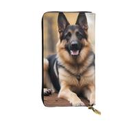 YYHWHJDE Portafoglio lungo in pelle di qualità con immagine di pastore tedesco, progettato per ragazze e donne alla moda, elegante, 19 x 10,5 cm, Nero , Taglia unica