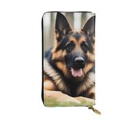 YYHWHJDE Portafoglio lungo in pelle di qualità con immagine di pastore tedesco, progettato per ragazze e donne alla moda, elegante, 19 x 10,5 cm, Nero , Taglia unica