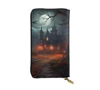 YYHWHJDE Portafoglio lungo in pelle di qualità con immagine horror di Halloween, progettato per ragazze e donne alla moda, elegante, 19 x 10,5 cm, Nero , Taglia unica
