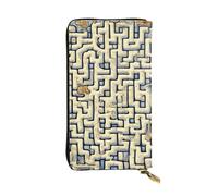 YYHWHJDE Portafoglio lungo in pelle di qualità con mappa del tesoro labirinto progettato per ragazze e donne alla moda elegante 19 x 10,5 cm, Nero , Taglia unica