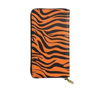 YYHWHJDE Portafoglio lungo in pelle di qualità con motivo a righe tigre arancione progettato per ragazze e donne alla moda elegante 19 x 10,5 cm, Nero , Taglia unica