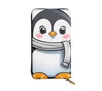 YYHWHJDE Portafoglio lungo in pelle di qualità con motivo pinguino, progettato per ragazze e donne alla moda, elegante, 19 x 10,5 cm, Nero , Taglia unica