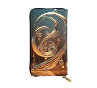 YYHWHJDE Portafoglio lungo in pelle di qualità con note musicali, progettato per ragazze e donne alla moda, elegante, 19 x 10,5 cm, Nero , Taglia unica