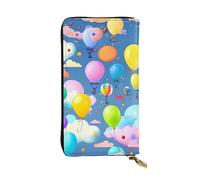 YYHWHJDE Portafoglio lungo in pelle di qualità con palloncini colorati, progettato per ragazze e donne alla moda, elegante, 19 x 10,5 cm, Nero , Taglia unica