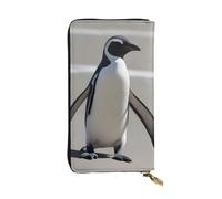 YYHWHJDE Portafoglio lungo in pelle di qualità con pinguino grigio, progettato per ragazze e donne alla moda, elegante, 19 x 10,5 cm, Nero , Taglia unica