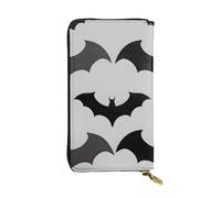 YYHWHJDE Portafoglio lungo in pelle di qualità con pipistrelli di Halloween, design per ragazze e donne alla moda, elegante, 19 x 10,5 cm, Nero , Taglia unica