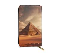 YYHWHJDE Portafoglio lungo in pelle di qualità con piramide egiziana nel deserto, progettato per ragazze e donne alla moda, elegante, 19 x 10,5 cm, Nero , Taglia unica