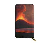 YYHWHJDE Portafoglio lungo in pelle di qualità con stampa del vulcano Kilauea in eruzione progettata per ragazze e donne alla moda, elegante, 19 x 10,5 cm, Nero , Taglia unica