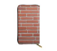 YYHWHJDE Portafoglio lungo in pelle di qualità con texture a muro di mattoni rossi progettato per ragazze e donne alla moda elegante 19 x 10,5 cm, Nero , Taglia unica