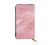 YYHWHJDE Portafoglio lungo in pelle di qualità con texture effetto marmo rosa, progettato per ragazze e donne alla moda, elegante, 19 x 10,5 cm, Nero , Taglia unica
