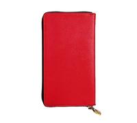 YYHWHJDE Portafoglio lungo in pelle di qualità dell'immagine in tinta unita rosso progettato per ragazze e donne alla moda elegante 19 x 10,5 cm, Nero , Taglia unica