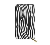 YYHWHJDE Portafoglio lungo in pelle nera e bianca con stampa a righe zebrate progettate per ragazze e donne alla moda eleganti e personalizzate 19 x 10,5 cm, nero, taglia unica, Nero , Taglia unica
