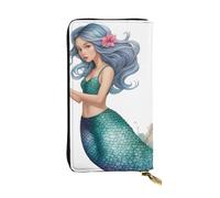 YYHWHJDE Portafoglio lungo in pelle stampata a coda di sirena progettato per ragazze e donne alla moda elegante e personalizzato 19 x 10,5 cm, nero, taglia unica, Nero , Taglia unica