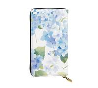 YYHWHJDE Portafoglio lungo in pelle stampata ad acquerello ortensia progettato per ragazze e donne alla moda elegante 19 x 10,5 cm, Nero , Taglia unica