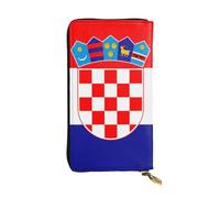 YYHWHJDE Portafoglio lungo in pelle stampata con bandiera della Repubblica di Croazia Progettato per ragazze e donne alla moda elegante e personalizzato 19 x 10,5 cm, nero, taglia unica, Nero , Taglia