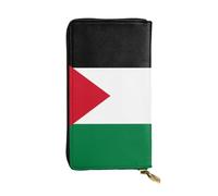 YYHWHJDE Portafoglio lungo in pelle stampata con bandiera dello Stato della Palestina Progettato per ragazze e donne alla moda elegante e personalizzato 19 x 10,5 cm, nero, taglia unica, Nero , Taglia