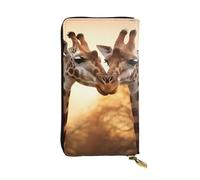 YYHWHJDE Portafoglio lungo in pelle stampata con due giraffe, progettato per ragazze e donne alla moda, elegante e personalizzato, 19 x 10,5 cm, nero, taglia unica, Nero , Taglia unica