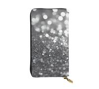 YYHWHJDE Portafoglio lungo in pelle stampata con glitter argento lucido Progettato per ragazze e donne alla moda elegante e personalizzato 19 x 10,5 cm, nero, Taglia unica