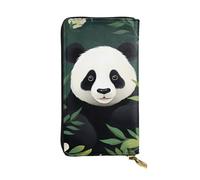 YYHWHJDE Portafoglio lungo in pelle stampata con motivo panda progettato per ragazze e donne alla moda elegante e personalizzato 19 x 10,5 cm, nero, taglia unica, Nero , Taglia unica