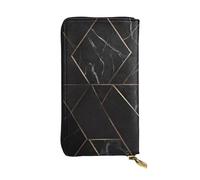 YYHWHJDE Portafoglio lungo in pelle stampata marmo nero Progettato per ragazze e donne alla moda elegante e personalizzato 19 x 10,5 cm, nero, taglia unica, Nero , Taglia unica
