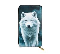 YYHWHJDE Portafoglio lungo in pelle stampata Wolf With Smoke Progettato per ragazze e donne alla moda elegante e personalizzato 19 x 10,5 cm, nero, taglia unica, Nero , Taglia unica