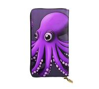 YYHWHJDE Portafoglio lungo in pelle viola con stampa polpo progettato per ragazze e donne alla moda elegante e personalizzato 19 x 10,5 cm, nero, taglia unica, Nero , Taglia unica