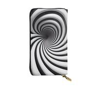 YYHWHJDE portafoglio pochette lunga in pelle con motivo illusione ottica a spirale progettato per ragazze e donne alla moda elegante e personalizzato 19 x 10,5 cm, nero, taglia unica, Nero , Taglia