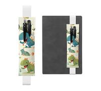 YYHWHJDE - Portapenne in pelle bianca con stampa di dinosauri, regolabile, 21,1-4,6 cm, per quaderni, diari, manuali e pianificatori