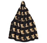 YYHWHJDE Povero piccolo leopardo stampa Halloween adulto mantello con cappuccio per feste ed eventi in costume