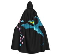 YYHWHJDE Pterosauro che soffia bolle Stampe Halloween adulto mantello con cappuccio per feste e costumi