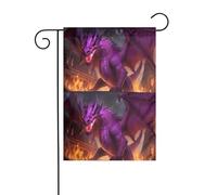 YYHWHJDE Purple Inferno Dragon Prints Asta da giardino decorazione cortile esterno moda 30,5 x 45,7 cm