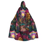 YYHWHJDE Rainbow Garden Picture Adulto Halloween Giacca con cappuccio mantello lungo partito mantello adatto per uomini e donne