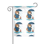 YYHWHJDE Rainy Day Bear Pattern Garden pennone esterno cortile decorazione moda 30,5 x 45,7 cm