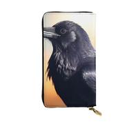 YYHWHJDE Ravens Portafoglio lungo in pelle stampata Progettato per ragazze e donne alla moda elegante e personalizzato 19 x 10,5 cm, nero, taglia unica, Nero , Taglia unica