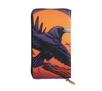 YYHWHJDE Ravens Portafoglio lungo in pelle stampata Progettato per ragazze e donne alla moda elegante e personalizzato 19 x 10,5 cm, nero, taglia unica, Nero , Taglia unica