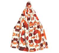 YYHWHJDE Red Panda Stampe Halloween Adulto Mantello con Cappuccio per Feste e Costumi