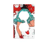 YYHWHJDE Red Suitcase Traveler Prints, pannello a parete con doppia presa, piastra di copertura per presa elettrica, decorazione infrangibile, durevole, 11,4 x 7 cm