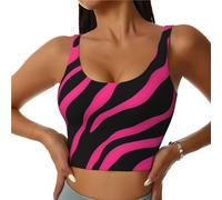 YYHWHJDE Reggiseno sportivo da donna elastico gilet sportivo Yoga Tank Top Camicie Tessuto ad asciugatura rapida Zebra Tiger Leopard stampe rosa, Nero , XL