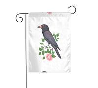 YYHWHJDE Rose Crow Pattern Garden pennone esterno cortile decorazione su entrambi i lati 30,5 x 45,7 cm